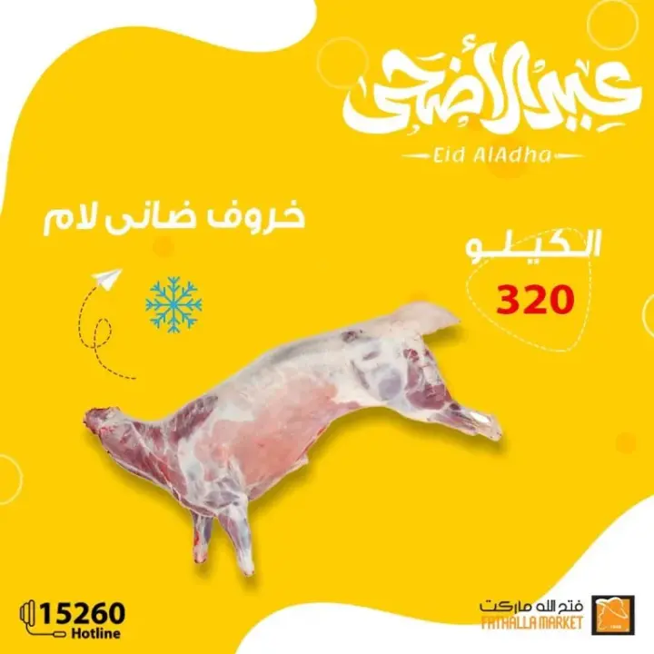 Fathallah offers on the occasion of Eid Al-Adha. Special discounts and discounts on meat, sausage, veal liver, and kofta