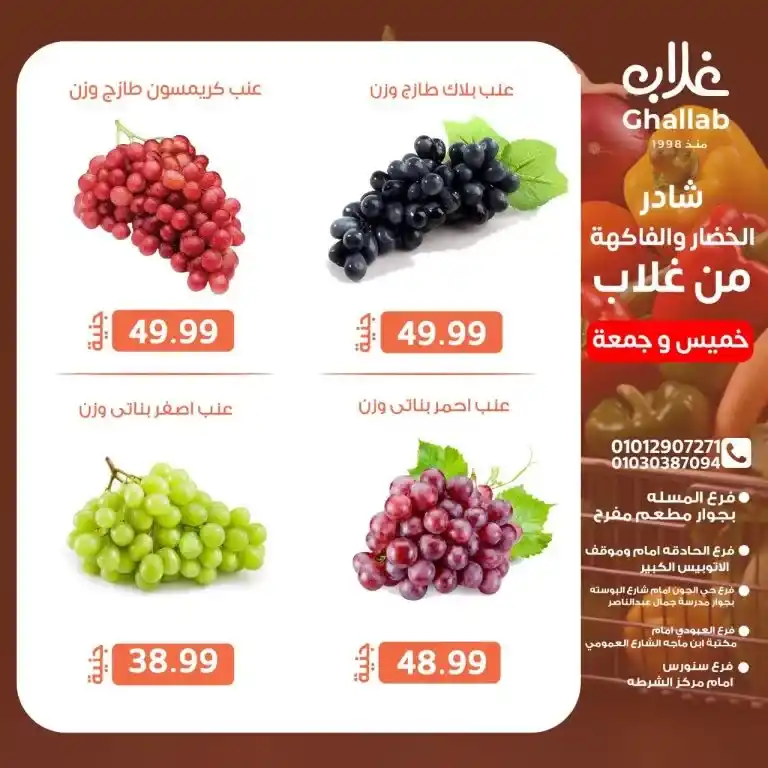 عروض أسواق غلاب بالفيوم الخميس والجمعة 2025