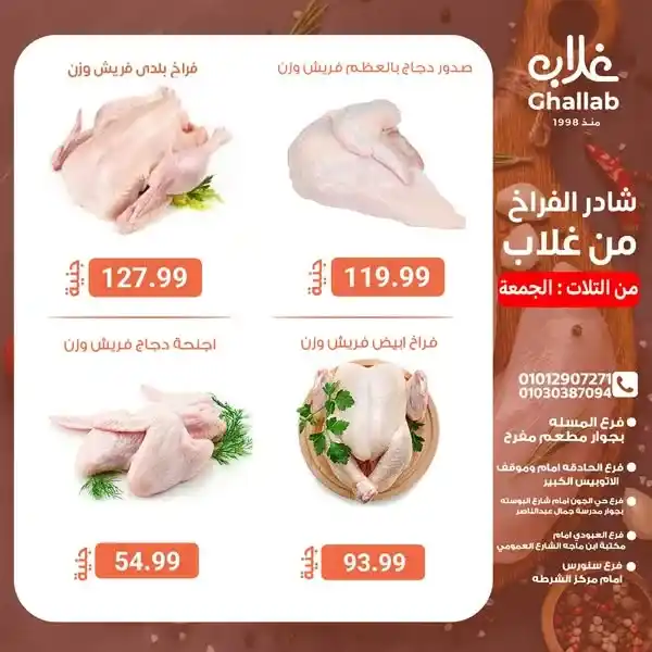Ghallab Markets offers on chickens in Fayoum