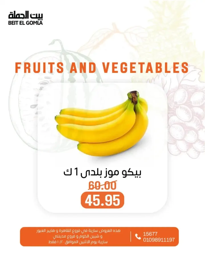عروض بيت الجملة على الخضار والفاكهة – الاثنين 20 أكتوبر 2025 | أسعار طازة وتوفير كبير 12 عروض بيت الجملة على الخضار والفاكهة – الاثنين 20 أكتوبر 2025