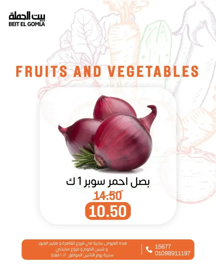 عروض بيت الجملة على الخضار والفاكهة – الاثنين 20 أكتوبر 2025 | أسعار طازة وتوفير كبير 3 عروض بيت الجملة على الخضار والفاكهة – الاثنين 20 أكتوبر 2025 | أسعار طازة وتوفير كبير
