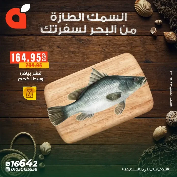 عروض بنده مصر على الأسماك الطازجة حتى 11 نوفمبر – من البحر لسفرتك بأسعار لا تقارن 3 عروض بنده مصر على الأسماك الطازجة حتى 11 نوفمبر
