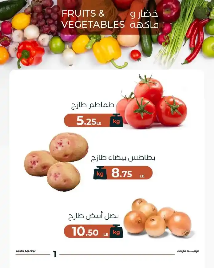 عروض عرفة ماركت اليوم الثلاثاء | تخفيضات شادر عرفة على الخضار والفاكهة 2025 3 عروض عرفة ماركت اليوم الثلاثاء