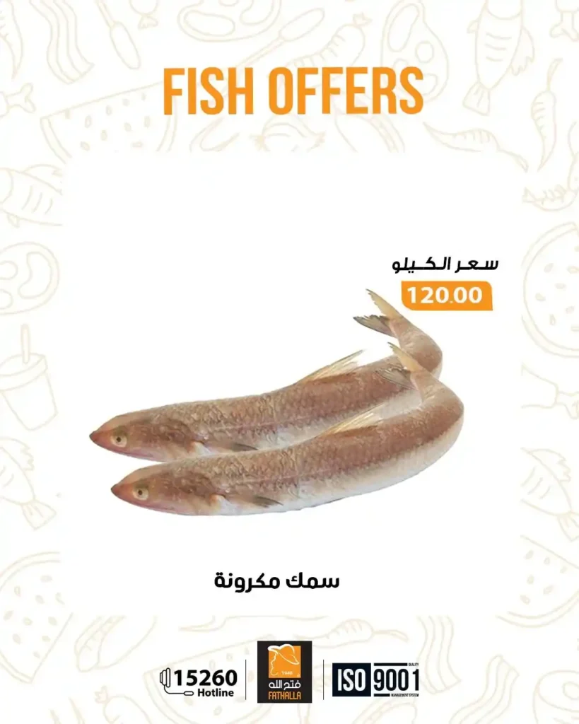 عروض فتح الله ماركت اليوم على الاسماك الفريش خصومات قوية حتى 7 يناير. 17 عروض فتح الله