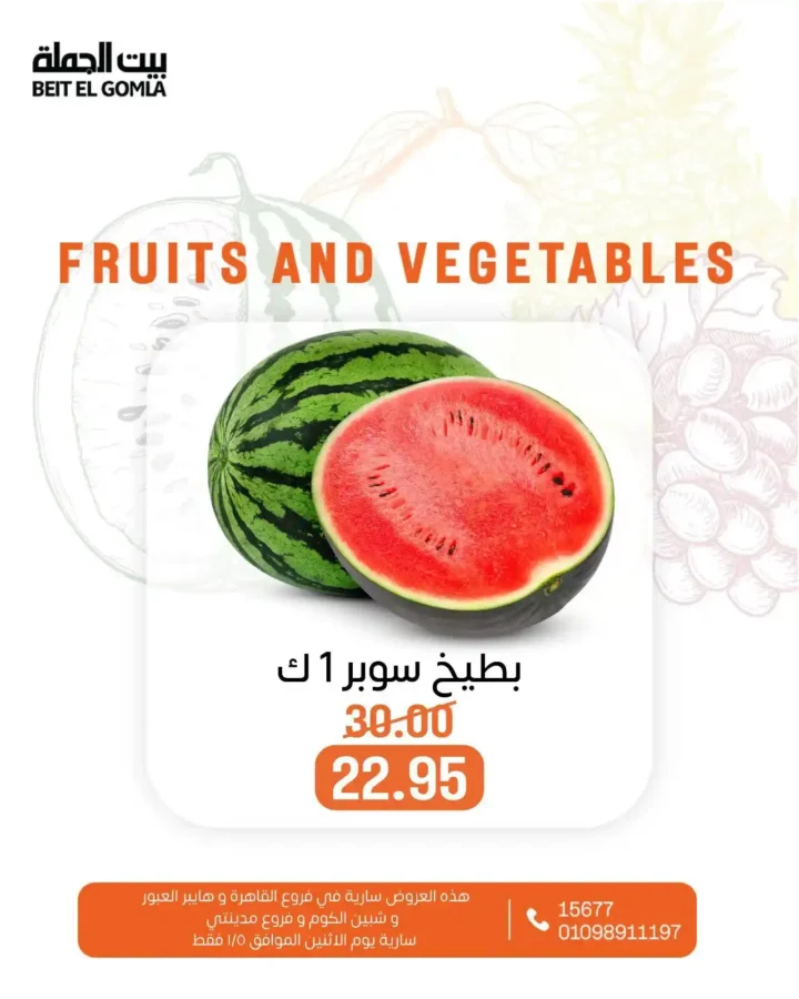 عروض بيت الجملة اليوم على الخضار والفاكهة باسعار تنافسية لا تفوت. 13 عروض بيت الجملة