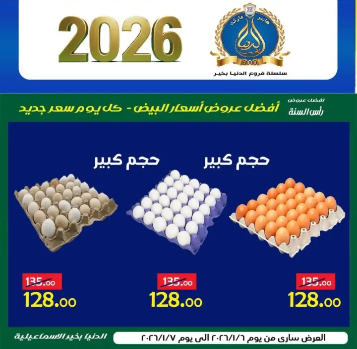 عروض الدنيا بخير الإسماعيلية 2026 | أقوى تخفيضات على كل المنتجات حتى 20 يناير. 14 عروض الدنيا بخير الإسماعيلية