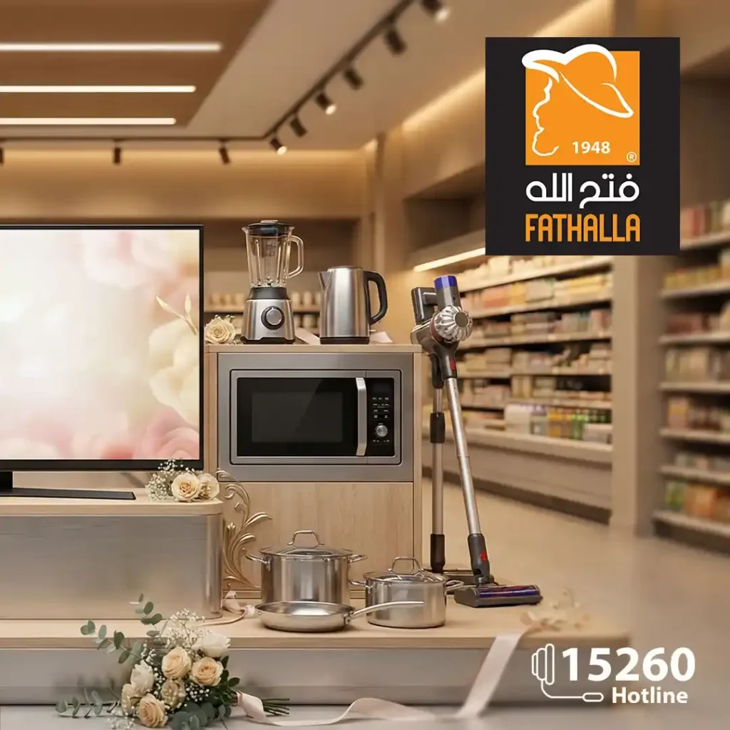 عروض فتح الله ماركت 2026 على الأجهزة المنزلية .. ثلاجات وغسالات وبوتاجازات بأسعار قوية حتى 5 مارس. 1 عروض فتح الله ماركت 2026