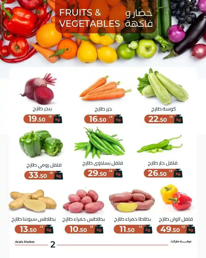 عروض عرفه ماركت اليوم على الخضار والفاكهة | تجهيزات رمضان 2026 بأسعار مميزة. 4 عروض عرفه ماركت اليوم على الخضار والفاكهة | تجهيزات رمضان 2026 بأسعار مميزة
