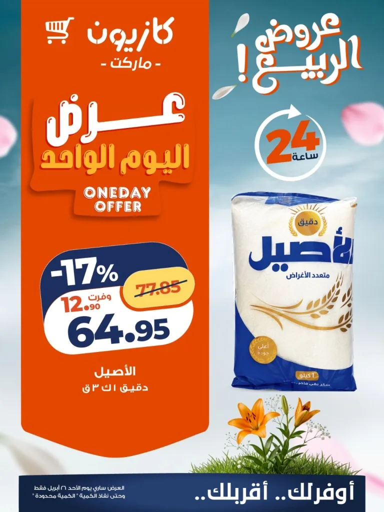 مجلة عروض كازيون ماركت مصر .. أقوى خصومات الأحد 26 أبريل 2026 - عروض الربيع 3 مجلة عروض كازيون ماركت مصر .. أقوى خصومات