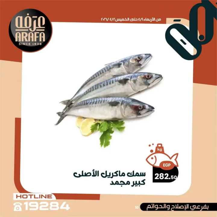 عروض عرفه ماركت 2026.. خصومات الويك إند على الأسماك الطازجة يومين فقط 🔥 12 عروض عرفه ماركت 2026.. خصومات الويك إند على الأسماك