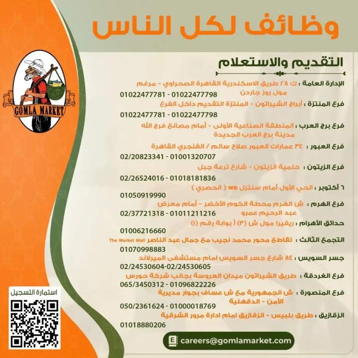 وظائف جملة ماركت 2026 | فرص شغل لكل التخصصات برواتب مجزية ومميزات قوية 🔥 4 وظائف جملة ماركت 2026 | فرص شغل لكل التخصصات برواتب مجزية ومميزات قوية