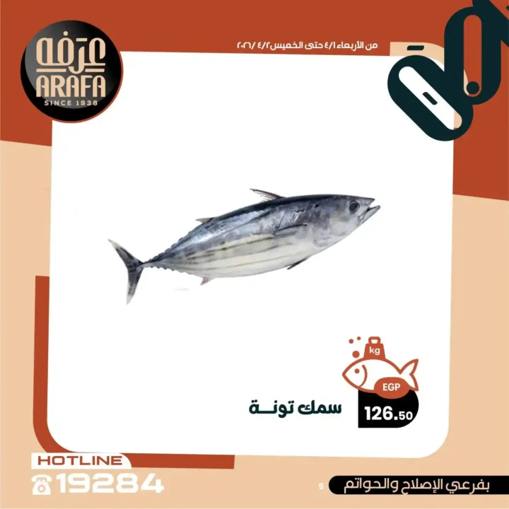 عروض عرفه ماركت 2026.. خصومات الويك إند على الأسماك الطازجة يومين فقط 🔥 7 عروض عرفه ماركت 2026.. خصومات الويك إند على الأسماك