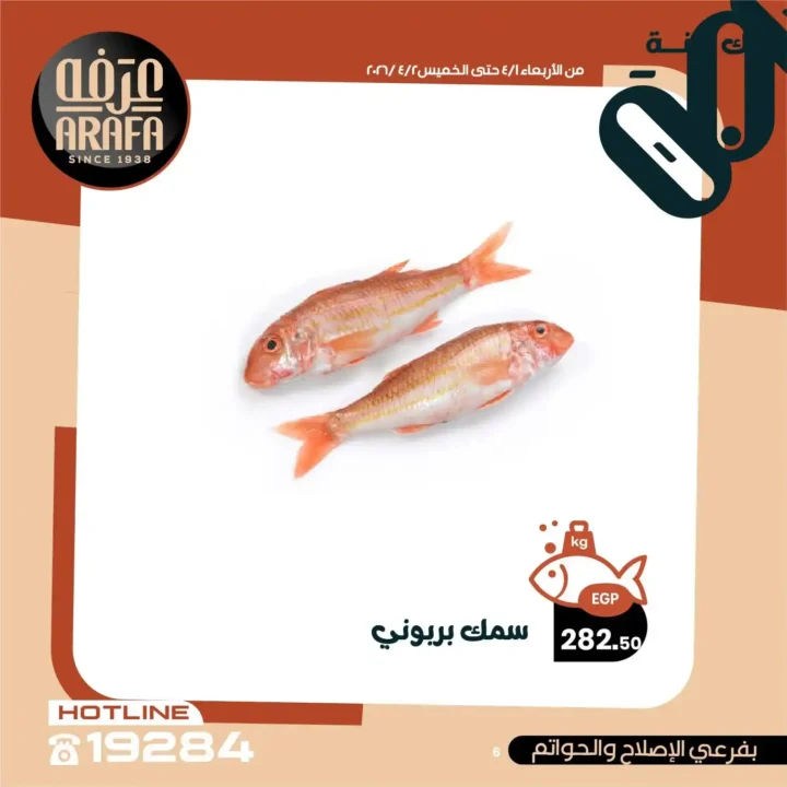 عروض عرفه ماركت 2026.. خصومات الويك إند على الأسماك الطازجة يومين فقط 🔥 8 عروض عرفه ماركت 2026.. خصومات الويك إند على الأسماك