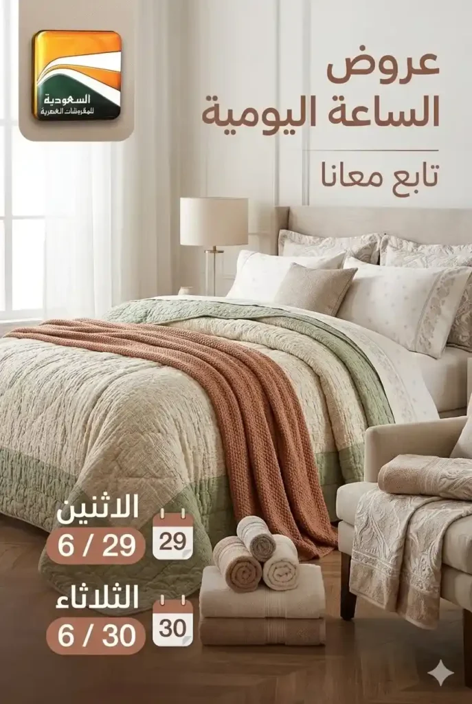 عروض السعودية للمفروشات العصرية 2026.. خصومات تصل إلى 50% على المفروشات والسجاد والأثاث 1 عروض السعودية للمفروشات العصرية 2026.. خصومات تصل إلى 50%