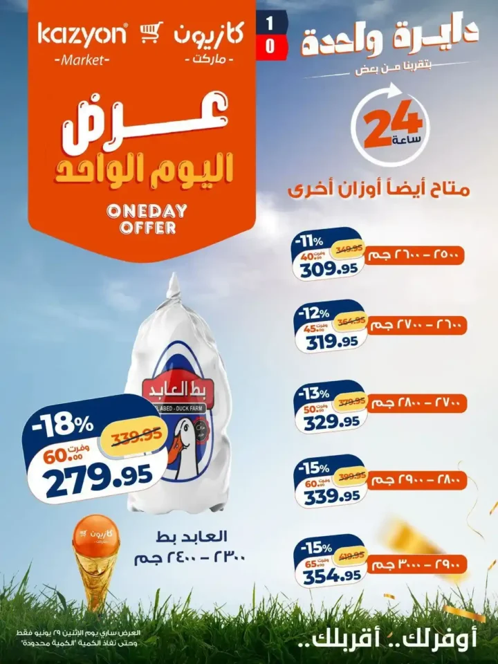 عروض كازيون اليوم الواحد 29 يونيو 2026.. خصومات قوية لمدة 24 ساعة فقط 4 عروض كازيون اليوم الواحد 29 يونيو 2026.. خصومات قوية لمدة 24 ساعة فقط