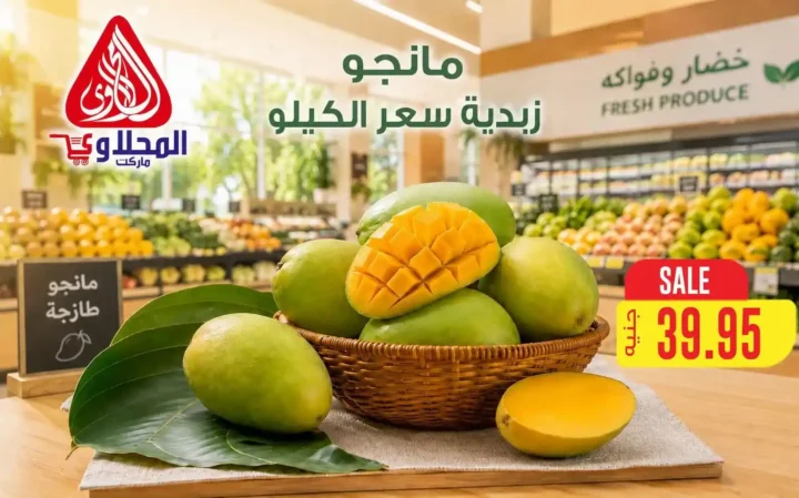 عروض المحلاوي ماركت 2026.. تخفيضات على الخضروات والفاكهة والأسماك حتى 16 يوليو 5 عروض المحلاوي ماركت 2026