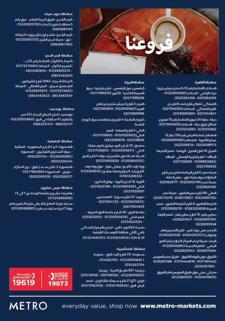 عناوين و فروع مترو ماركت - دليلك الشامل للعناوين والخدمات المميزة